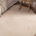 BIANCA - Tapis rond salon moderne crème - BIA160CRE BIANCA
