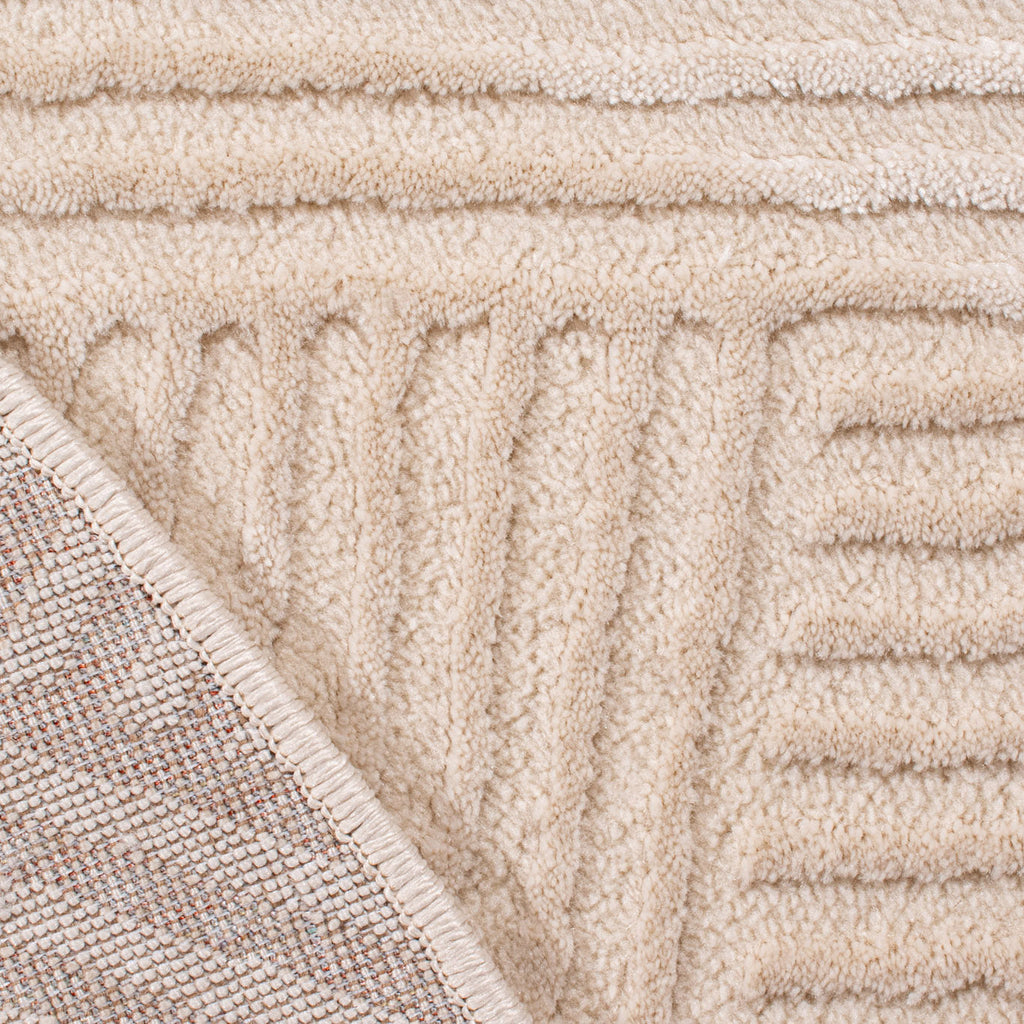 BIANCA - Tapis rond salon moderne crème - BIA160CRE BIANCA