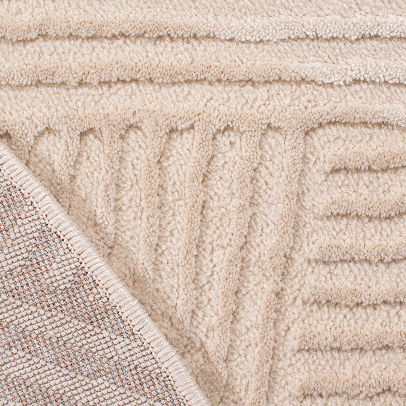 BIANCA - Tapis rond salon moderne crème - BIA160CRE BIANCA