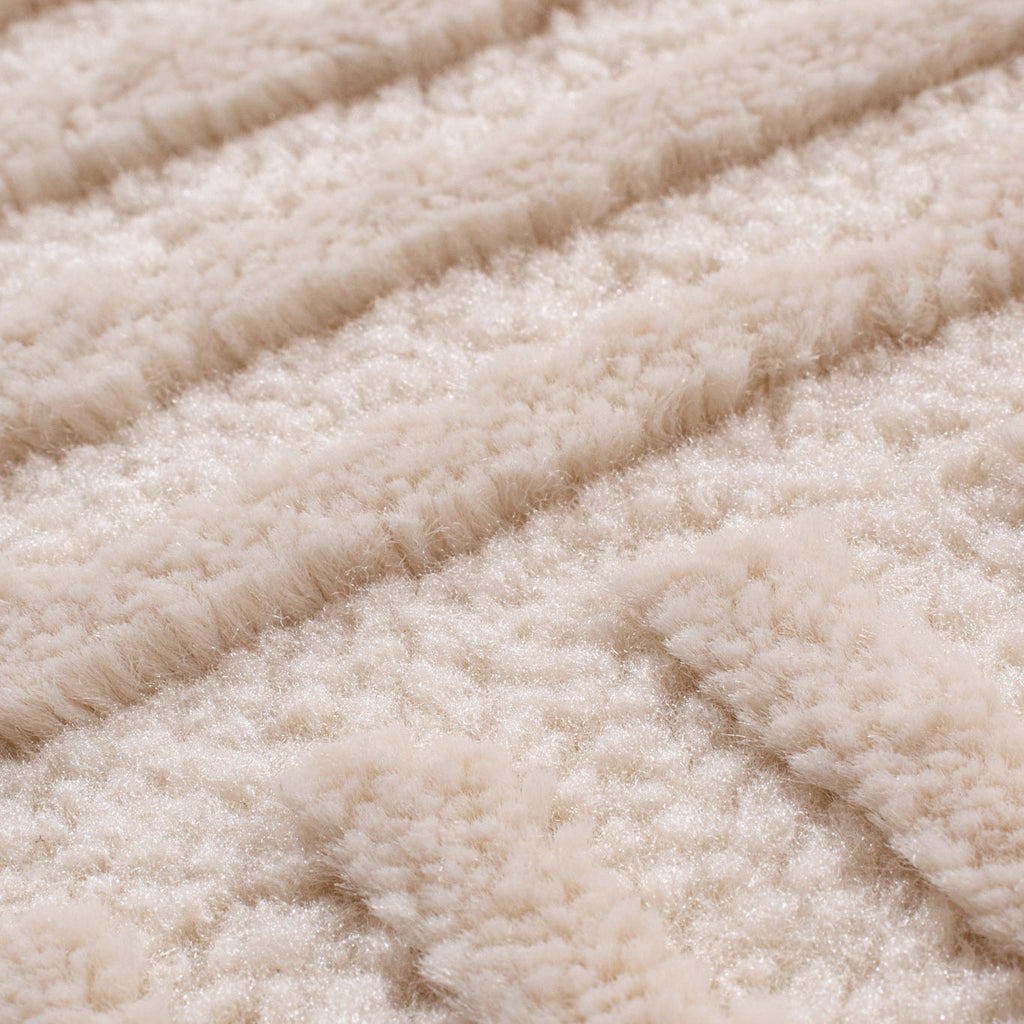 BIANCA - Tapis rond salon moderne crème - BIA160CRE BIANCA