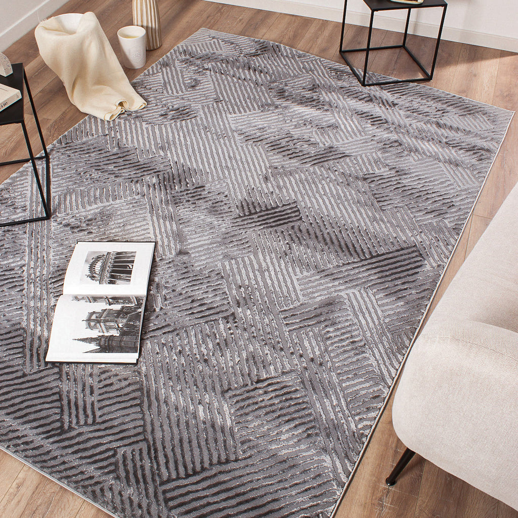 BIANCA - Tapis salon moderne gris - BIA160GRI BIANCA