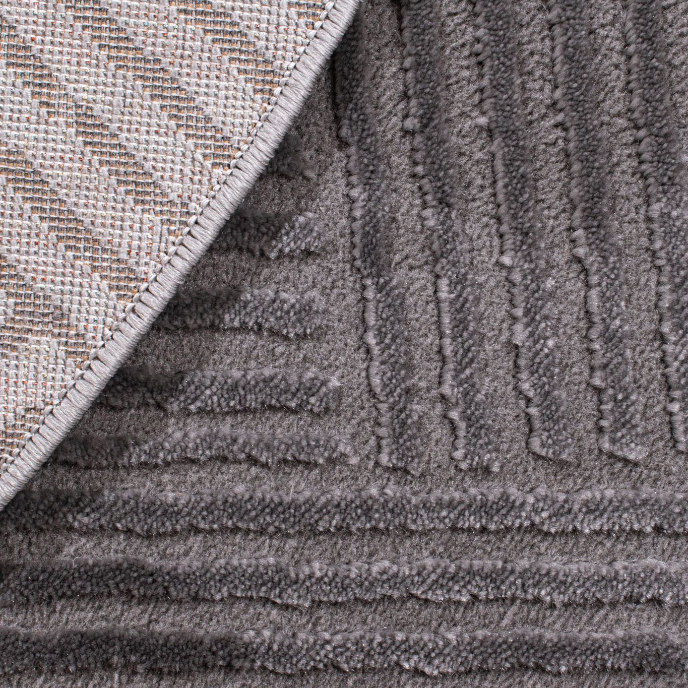 BIANCA - Tapis rond salon moderne gris - BIA160GRI BIANCA