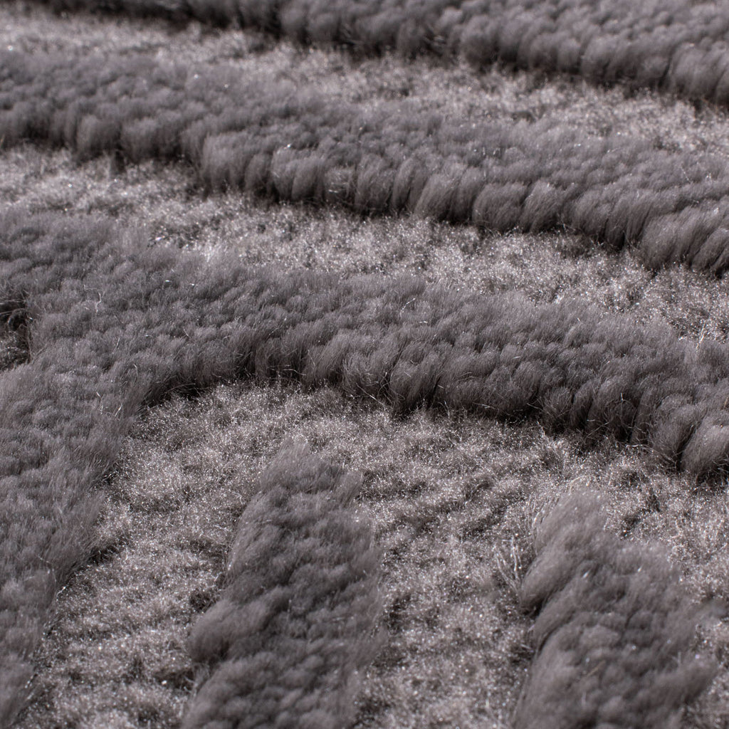 BIANCA - Tapis rond salon moderne gris - BIA160GRI BIANCA