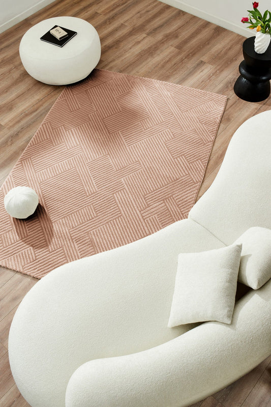 Tapis intérieur poils en relief mocca : BIA160MOC BIANCA