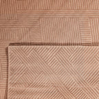 Tapis rond graphique mocca avec longs poils en relief : BIA160MOC BIANCA