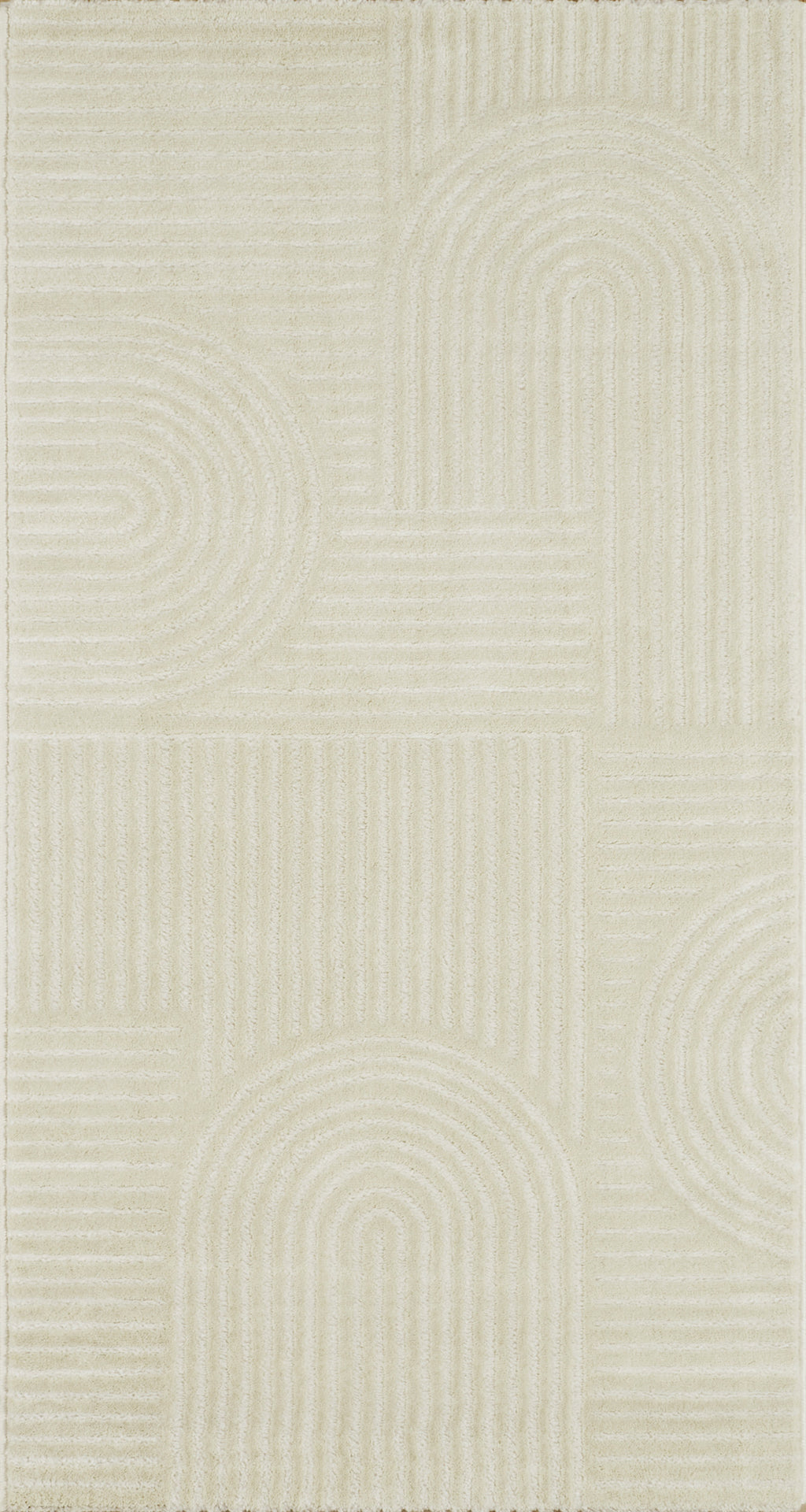 Tapis motif en relief crème : BIA163CRE BIANCA