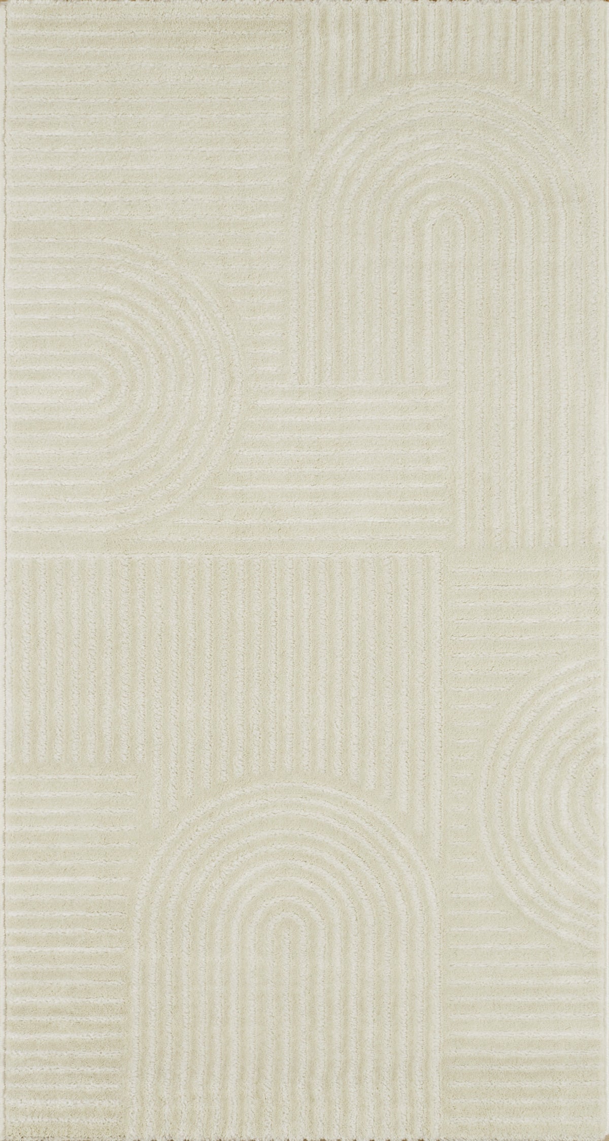 Tapis motif en relief crème : BIA163CRE BIANCA