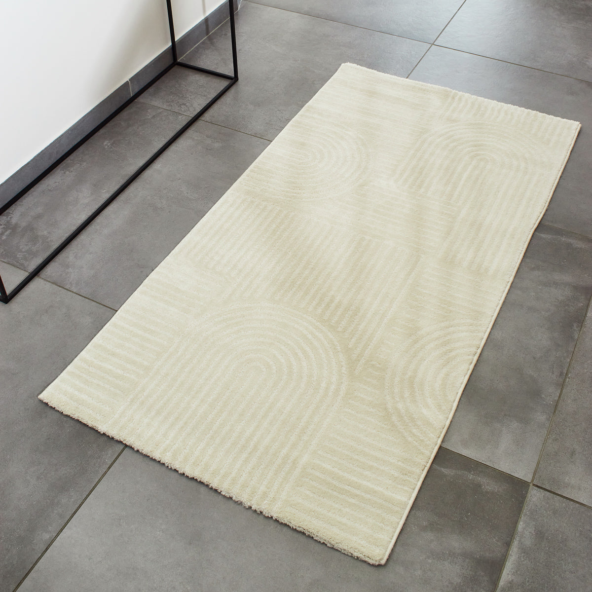 Tapis motif en relief crème : BIA163CRE BIANCA