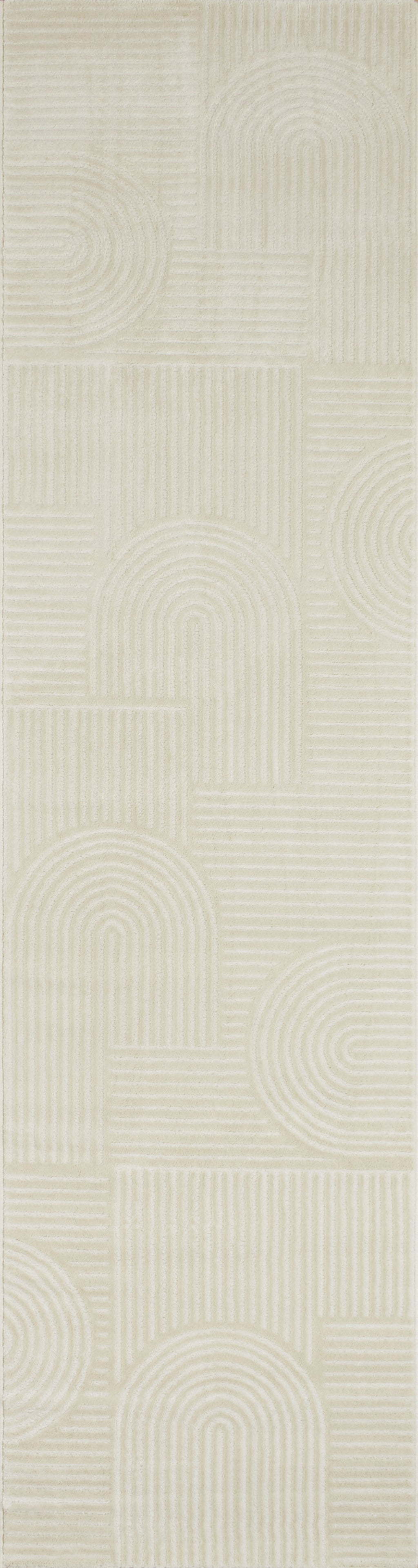 Tapis motif en relief crème : BIA163CRE BIANCA