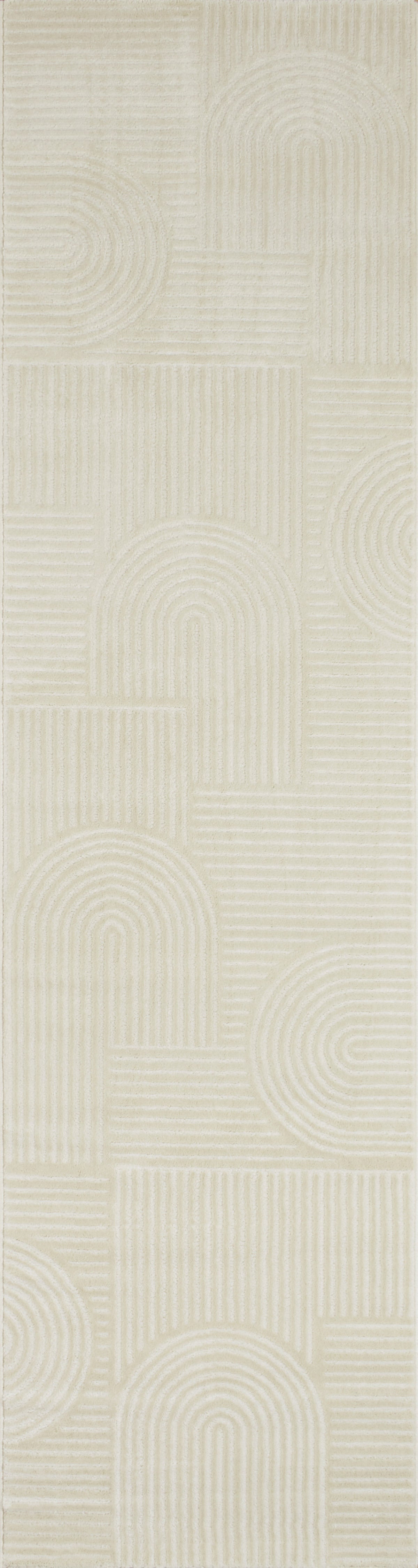 Tapis motif en relief crème : BIA163CRE BIANCA