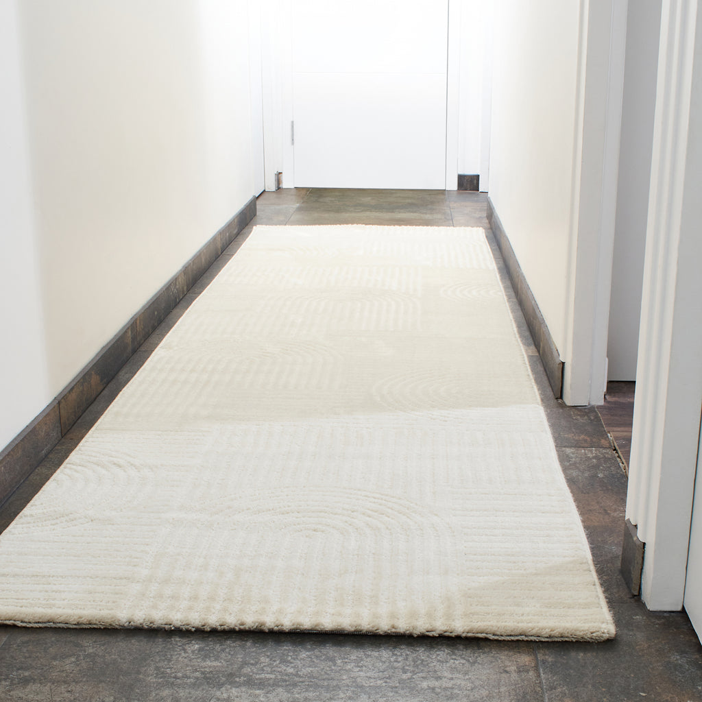 Tapis motif en relief crème : BIA163CRE BIANCA