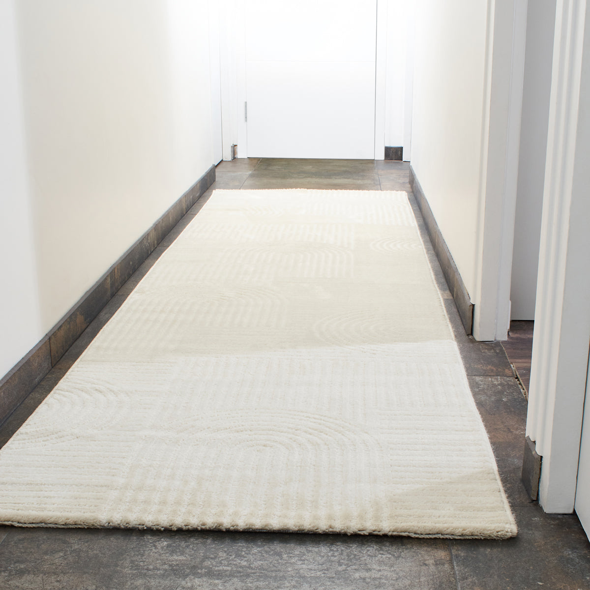 Tapis motif en relief crème : BIA163CRE BIANCA