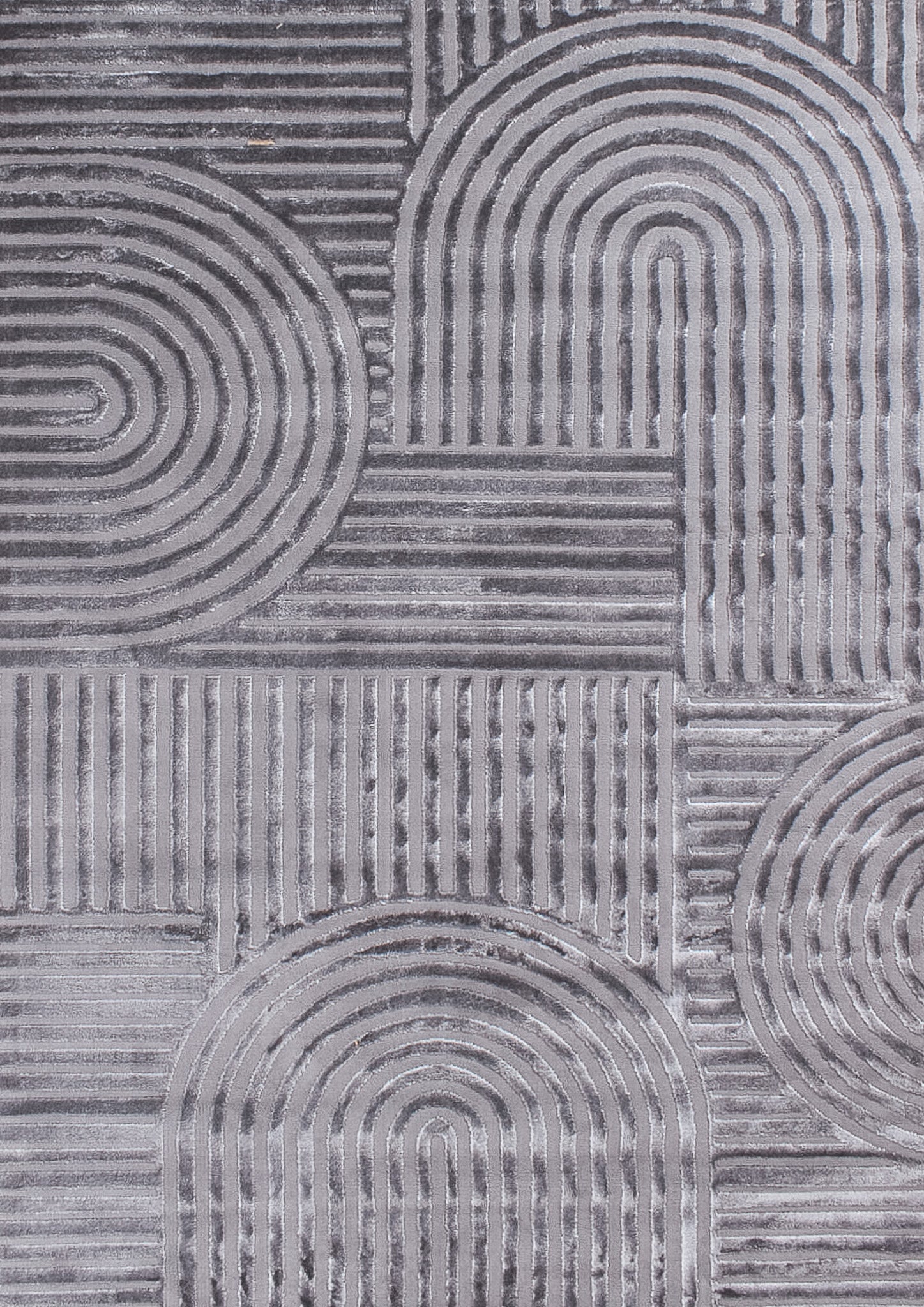 Tapis motif en relief gris : BIA163GRI BIANCA