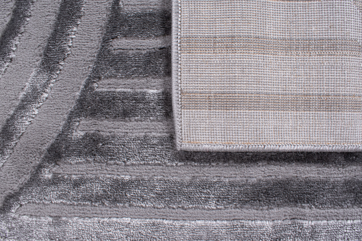 Tapis motif en relief gris : BIA163GRI BIANCA