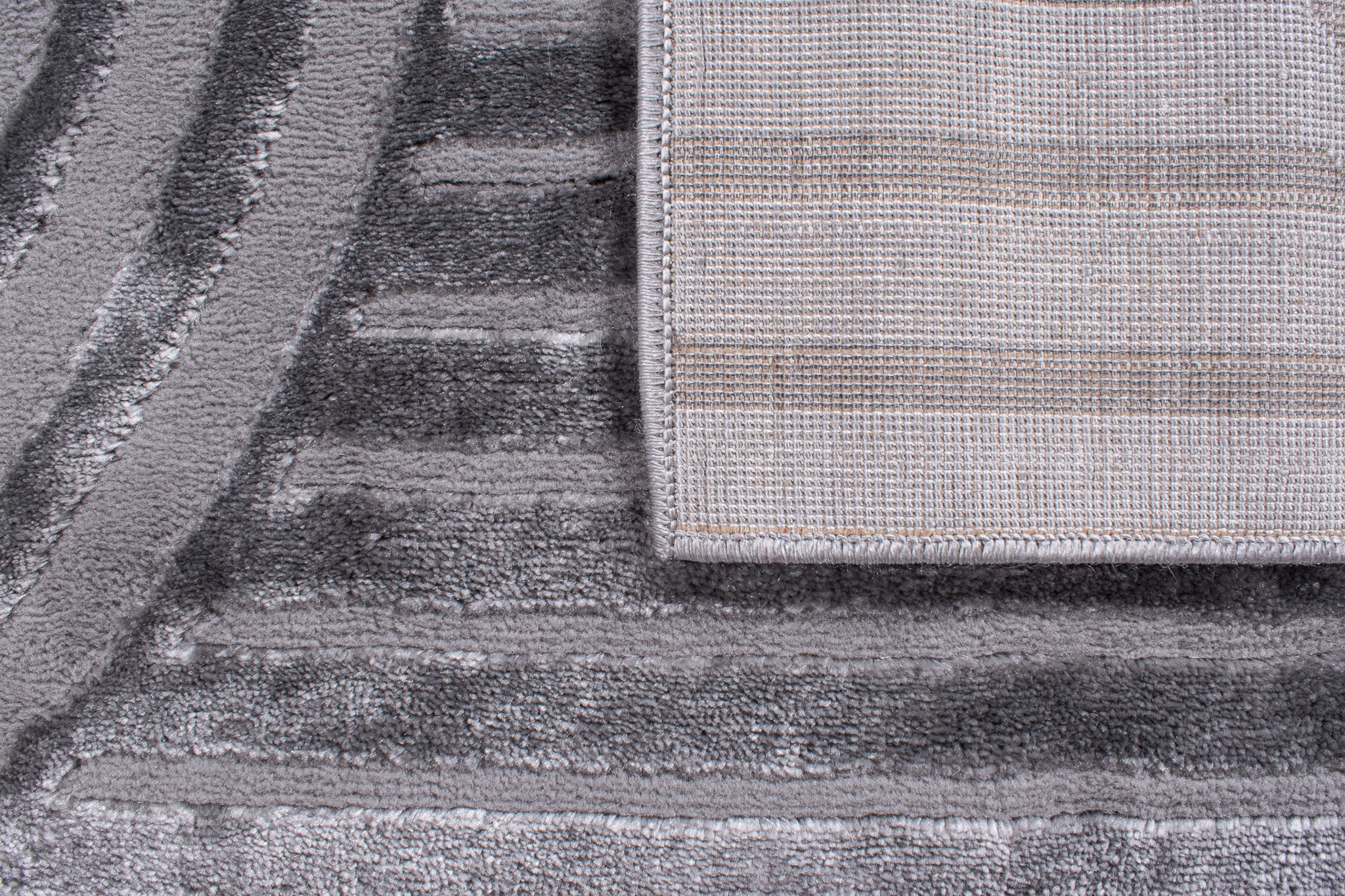 Tapis motif en relief gris : BIA163GRI BIANCA