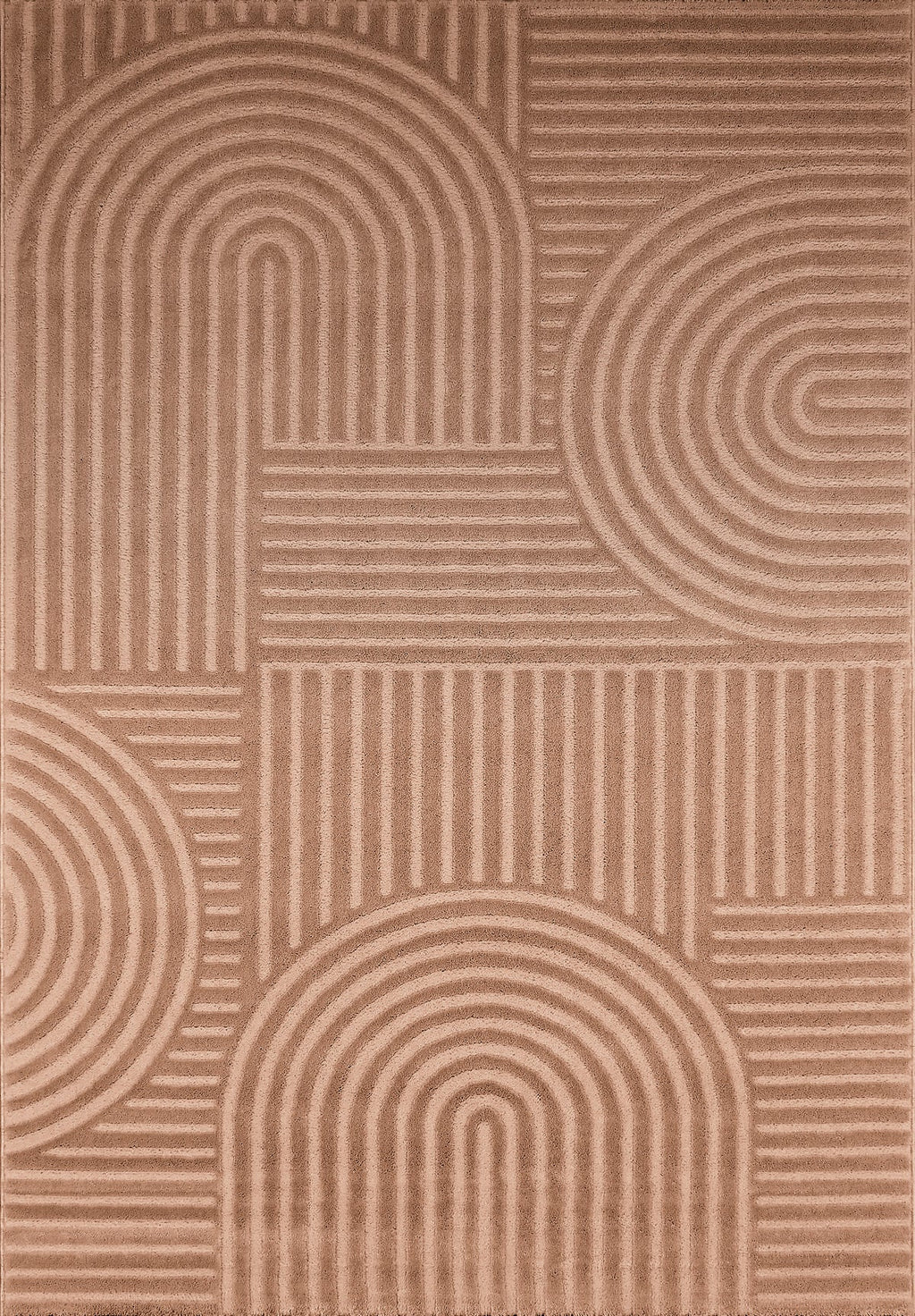 Tapis motif en relief mocca : BIA163MOC BIANCA