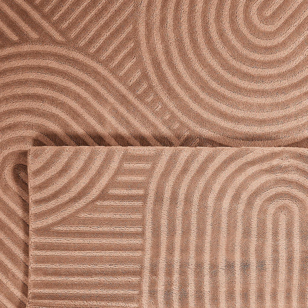 Tapis motif en relief mocca : BIA163MOC BIANCA