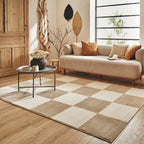 BIANCA - Tapis moderne crème à motif damier - BIA172CRE BIANCA