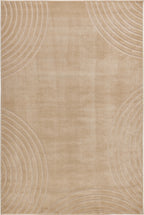Tapis poils ras motif arc en relief beige : BLO1030BEI BLOOM