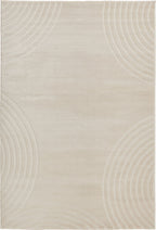 Tapis poils ras motif arc en relief crème : BLO1030CRE BLOOM
