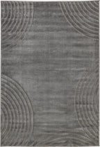 Tapis poils ras motif arc en relief gris : BLO1030GRI BLOOM