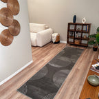 Tapis poils ras motif arc en relief gris : BLO1030GRI BLOOM