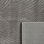 Tapis poils ras motif abstrait en relief gris : BLO1034GRI BLOOM