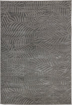 Tapis poils ras motif feuille en relief gris : BLO1035GRI BLOOM