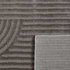 Tapis poils ras motif graphique en relief gris : BLO1036GRI BLOOM