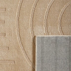 Tapis poils ras motif arc de cercle en relief beige : BLO1037BEI BLOOM
