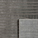 Tapis poils ras motif demi arc en relief gris : BLO1038GRI BLOOM