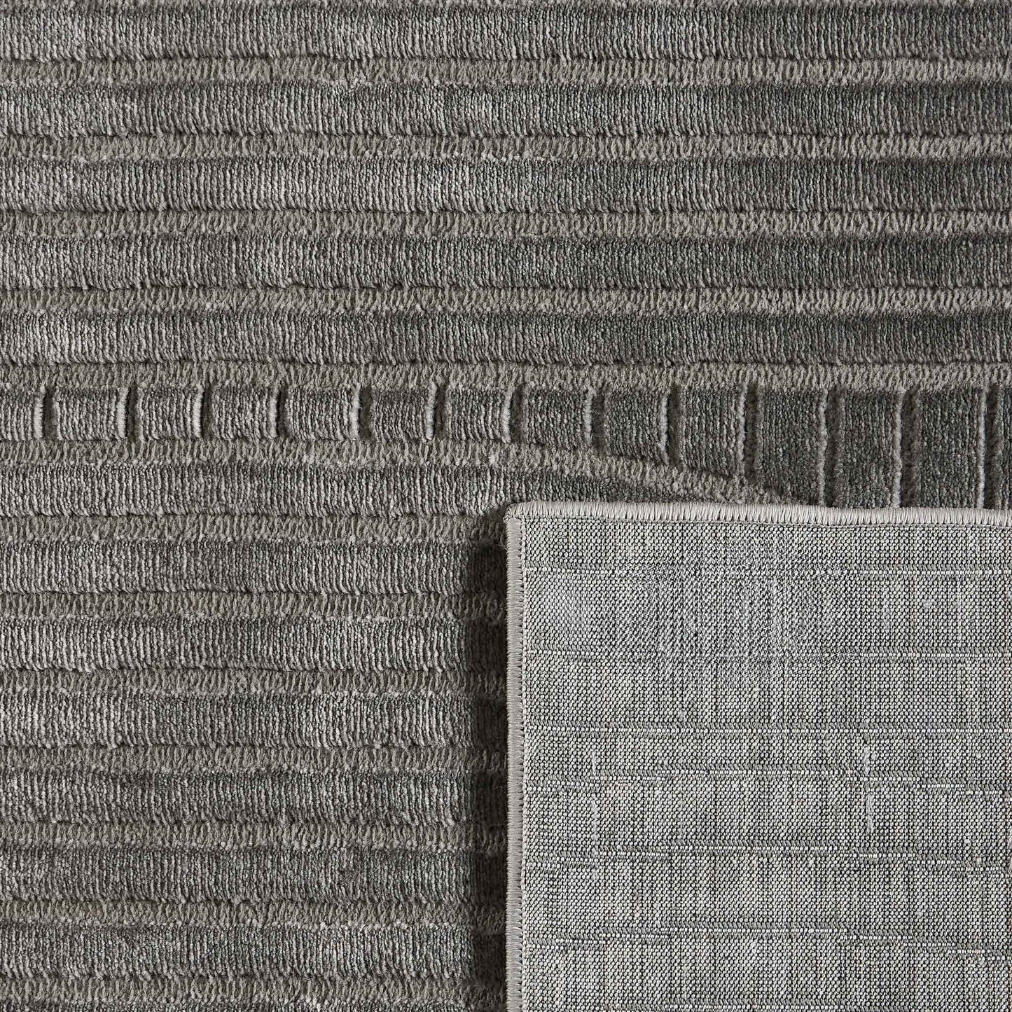 Tapis poils ras motif demi arc en relief gris : BLO1038GRI BLOOM