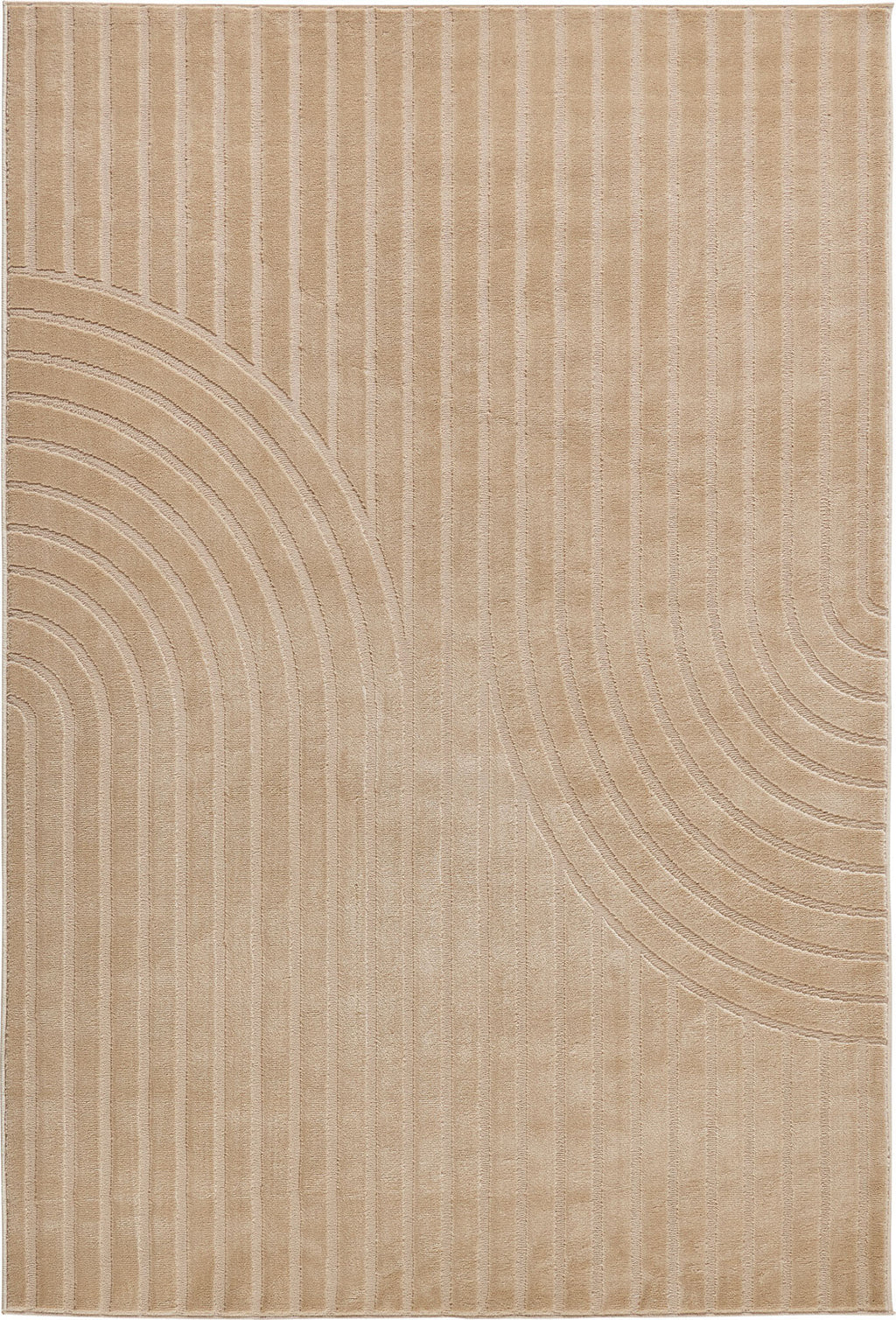 Tapis poils ras motif en relief beige : BLO1042BEI BLOOM
