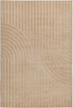 Tapis poils ras motif en relief beige : BLO1042BEI BLOOM
