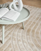 Tapis poils ras motif en relief beige : BLO1042BEI BLOOM