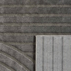 Tapis poils ras motif en relief gris : BLO1042GRI BLOOM