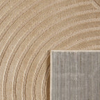 Tapis poils ras motif arc en ciel en relief beige : BLO1043BEI BLOOM