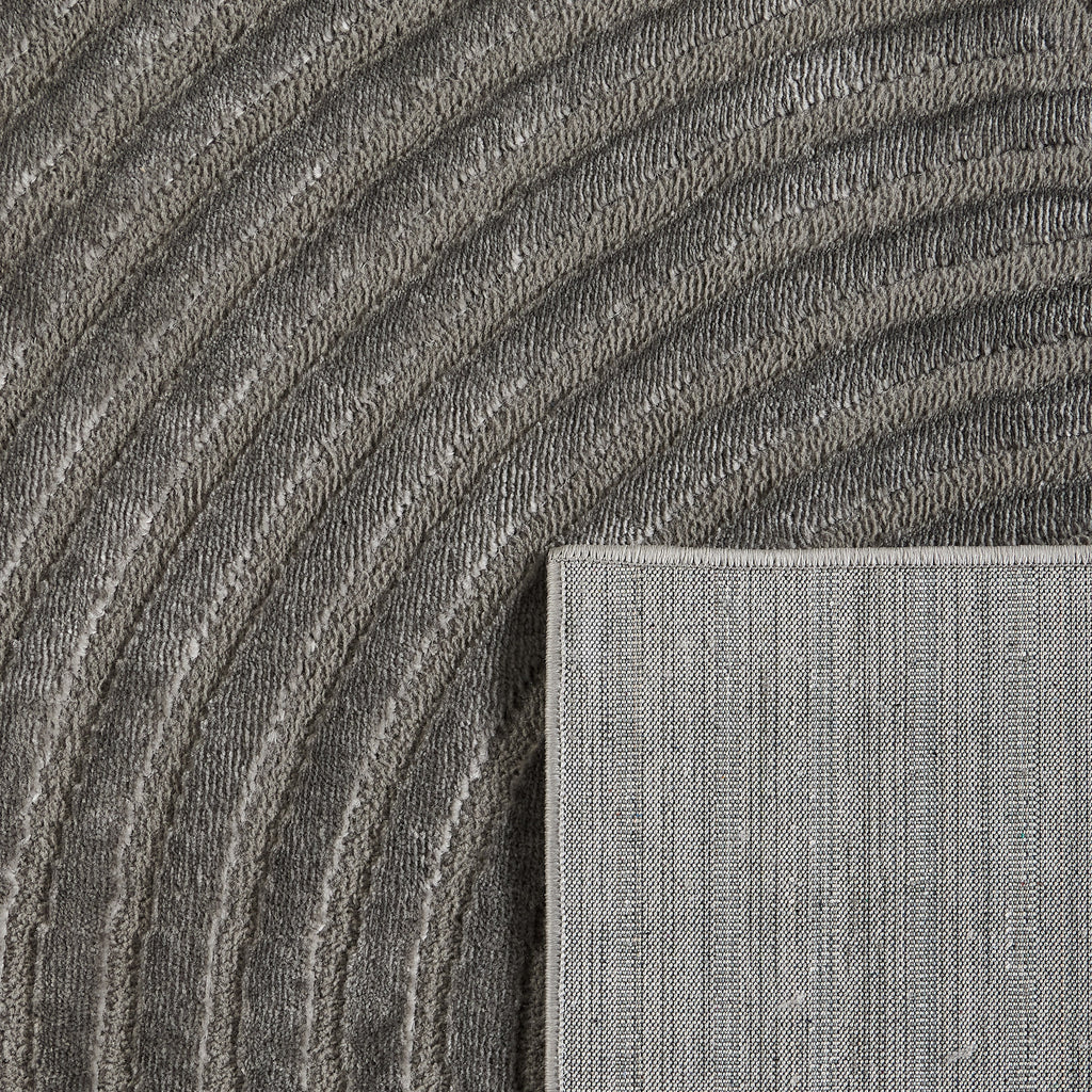 Tapis poils ras motif arc en ciel en relief gris : BLO1043GRI Nazar rugs