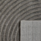 Tapis poils ras motif arc en ciel en relief gris : BLO1043GRI Nazar rugs