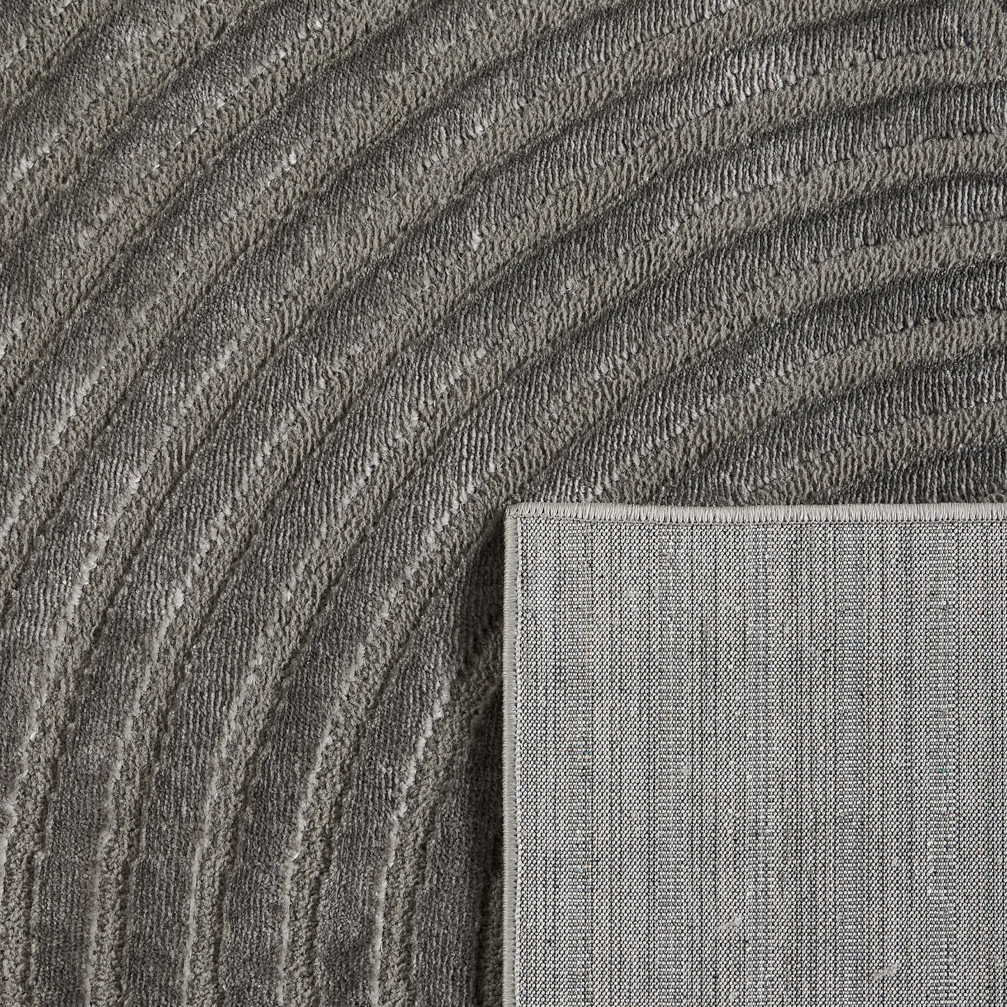 Tapis poils ras motif arc en ciel en relief gris : BLO1043GRI Nazar rugs
