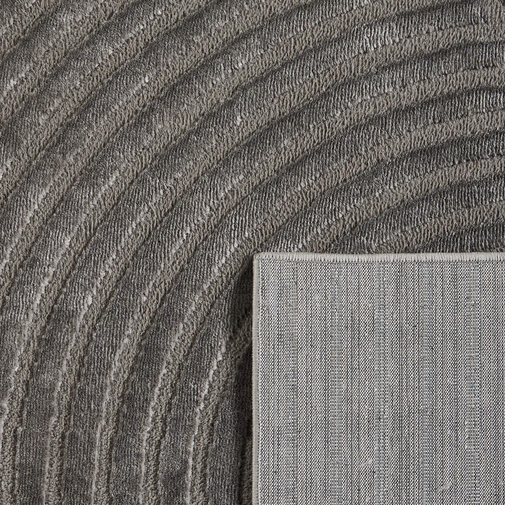 Tapis poils ras motif arc en ciel en relief gris : BLO1043GRI Nazar rugs