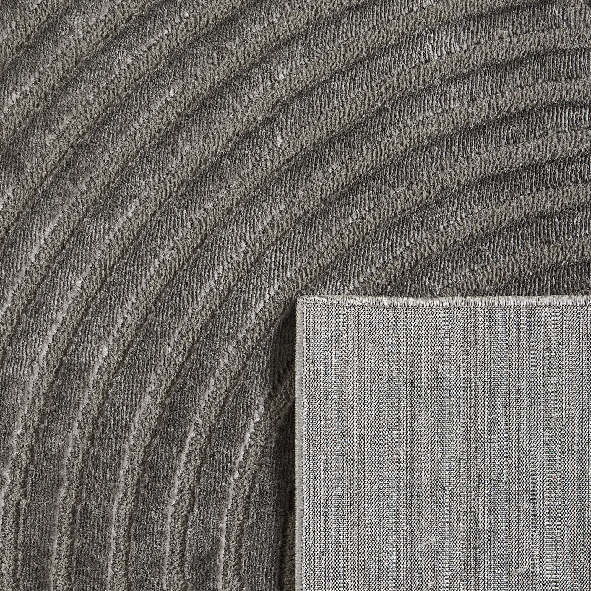 Tapis poils ras motif arc en ciel en relief gris : BLO1043GRI Nazar rugs