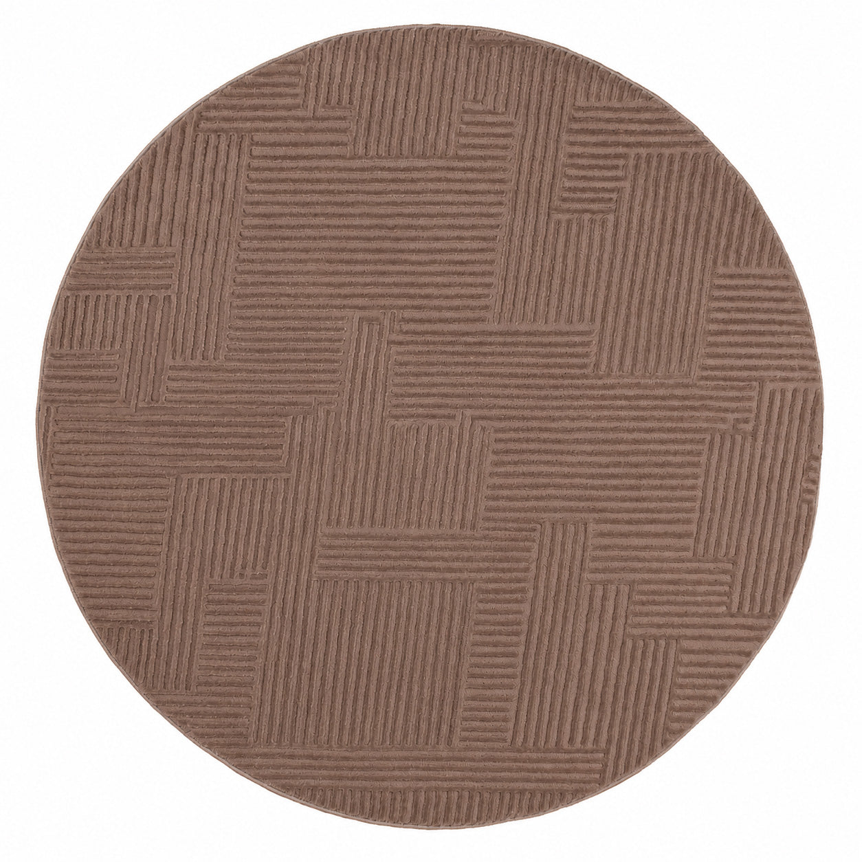 BIANCA - Tapis rond salon moderne mocca - BIA160MOC BIANCA