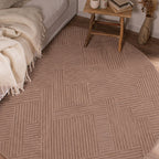 BIANCA - Tapis rond salon moderne mocca - BIA160MOC BIANCA