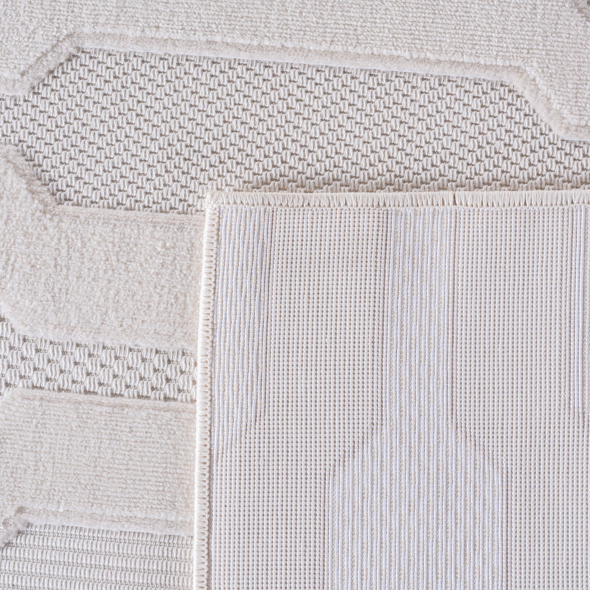 CALVI - Tapis moderne à relief géométrique - CAL1654CRE