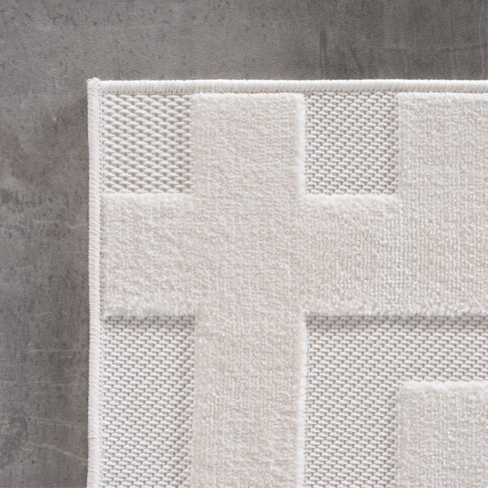 CALVI - Tapis moderne à relief géométrique - CAL1656CRE