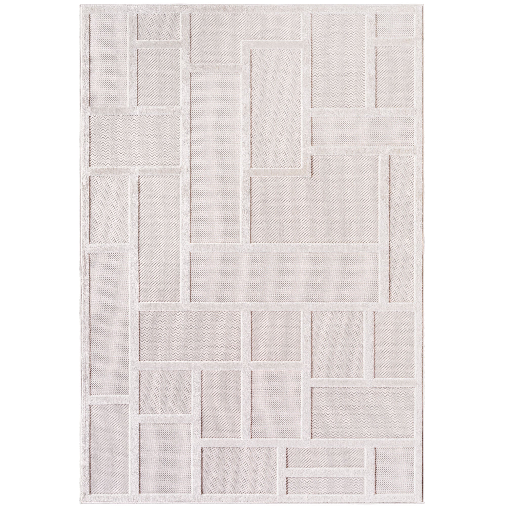 CALVI - Tapis moderne à relief géométrique - CAL1657CRE