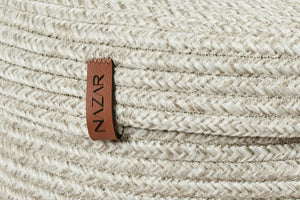 Panier de rangement tricolore aspect jute fait main gris et bleu : CAL4202GRI - Nazar rugs