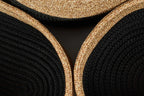 Paniers de rangement bicolores aspect jute fait main noir et beige : CAL4203NOI - Nazar rugs