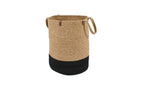 Paniers de rangement bicolores aspect jute fait main noir et beige : CAL4203NOI - Nazar rugs